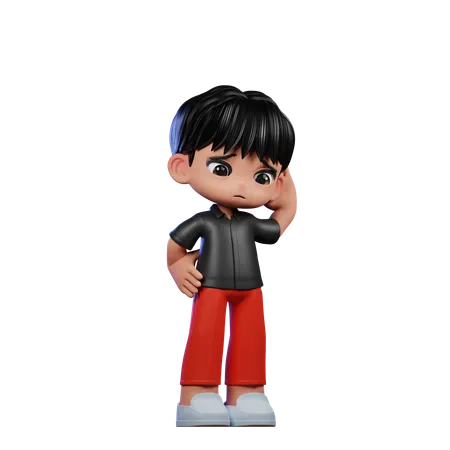Cute Boy Little Boy Boy Kid Child Avatar Young Boy Cute Happy Kids Smile Little Young Shirt Childhood Children Clothing Black Shirt Red Pant Pant Male Man Clothes Style Life Style 3D Illustration