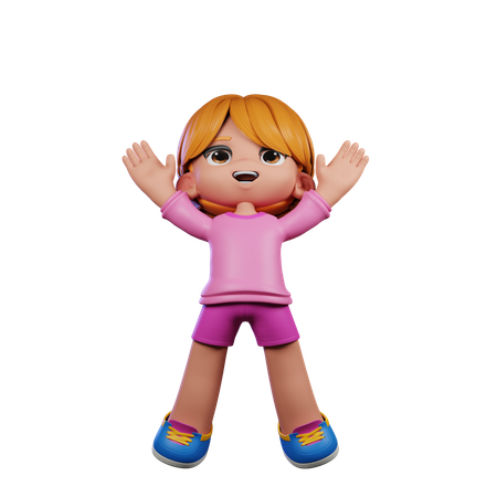 Cute Boy Happy Jumping Pose  3D Illustration