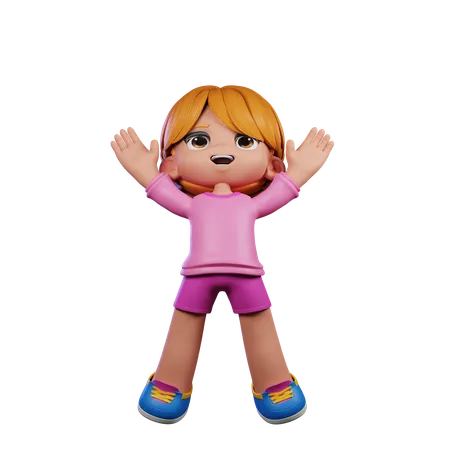 Cute Boy Happy Jumping Pose  3D Illustration