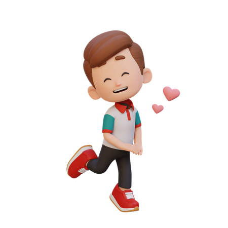 Cute Boy In Love  3D Illustration