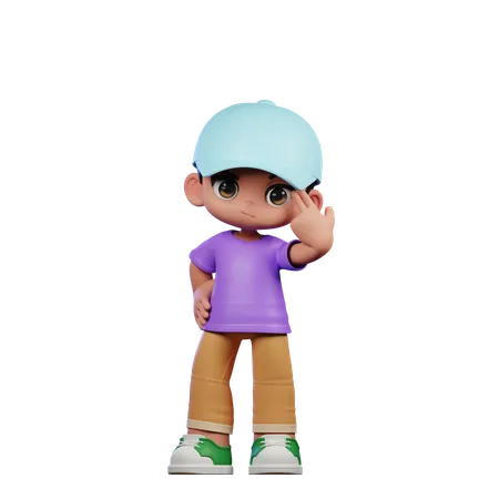 Cute Boy Pointing At Him Self  3D Illustration