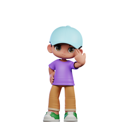 Cute Boy Pointing At Him Self  3D Illustration