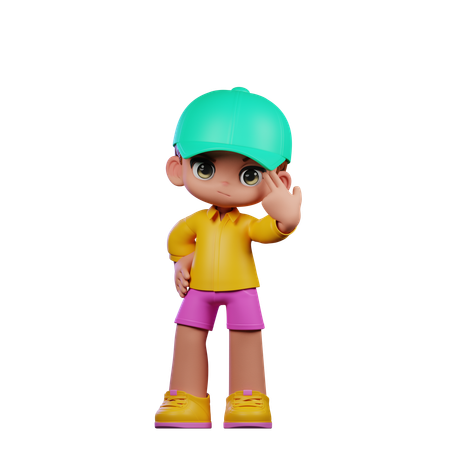 Cute Boy Pointing At Him Self  3D Illustration