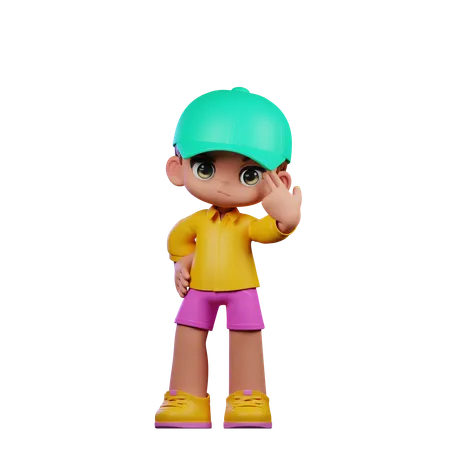 Cute Boy Pointing At Him Self  3D Illustration