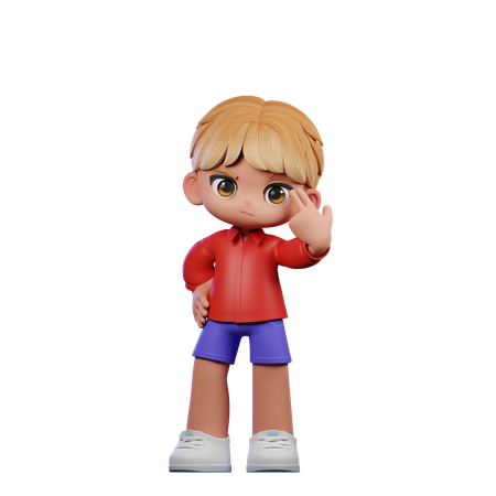 Cute Boy Pointing At Him Self  3D Illustration