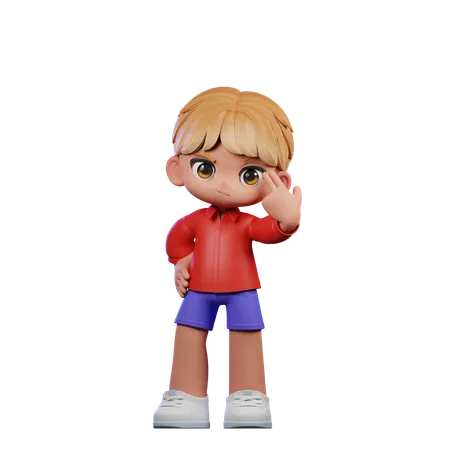 Cute Boy Pointing At Him Self  3D Illustration