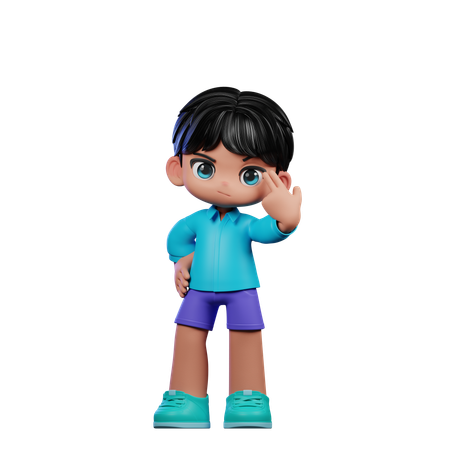 Cute Boy Pointing At Him Self  3D Illustration