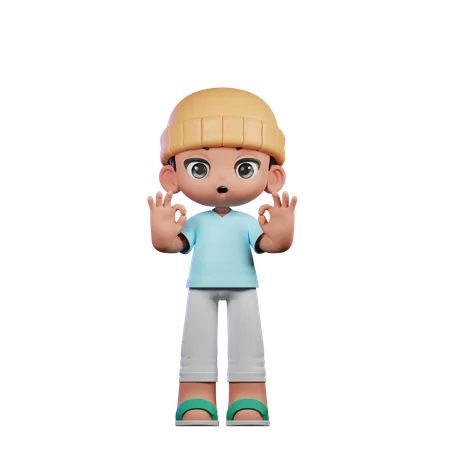 Showing Ok Sign Pose Ok Sign Pose Cute Boy Boy Little Boy Kid Child Avatar Young Boy Cute Happy Kids Smile Little Young Shirt Childhood Children Clothing Male Man Clothes Style Life Style Dress Fashion Shoes Cap Hat 3D Illustration