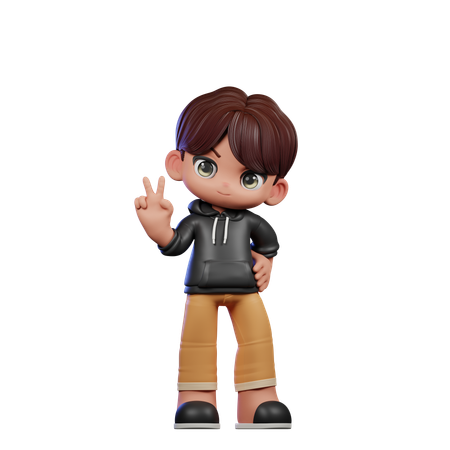 Cute Boy Showing Thumbs Up  3D Illustration