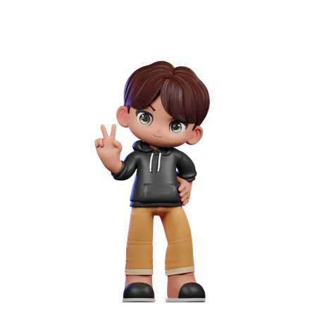 Cute Boy Showing Thumbs Up  3D Illustration