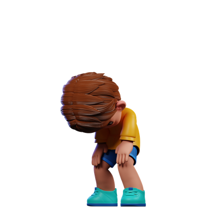 Cute Boy Taking Break Pose  3D Icon