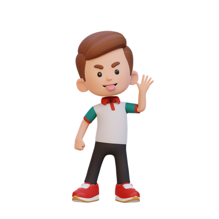 Cute Boy Yelling And Make Fun Of  3D Icon