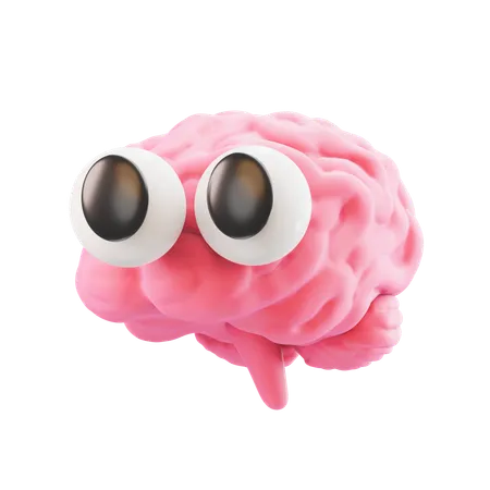 Cute brain  3D Icon