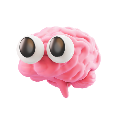 Cute brain  3D Icon