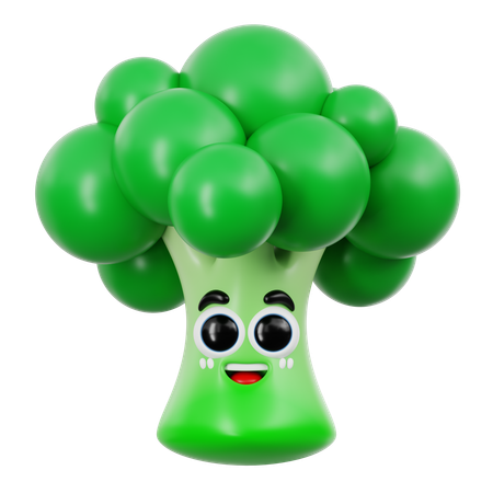Cute Broccoli Emoji  3D Icon