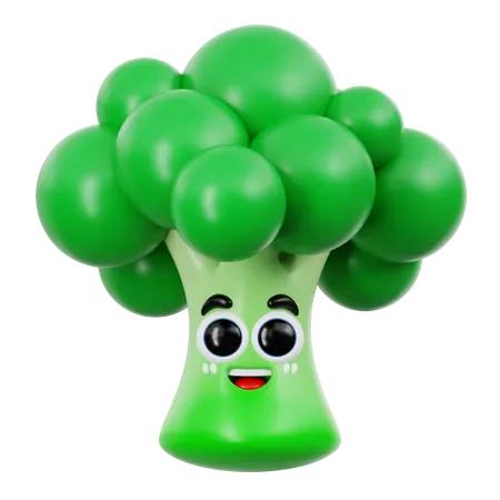 Cute Broccoli Emoji  3D Icon