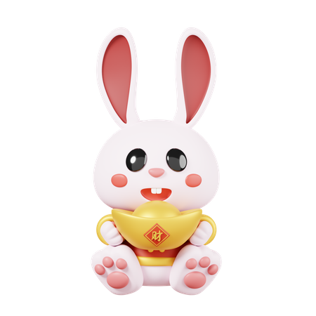 Cute Bunny  3D Icon