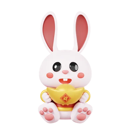 Cute Bunny  3D Icon