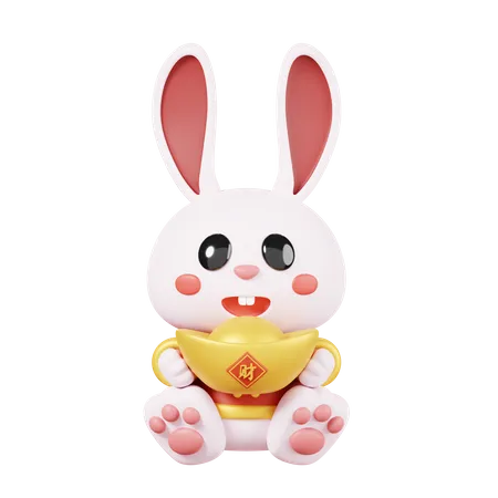 Cute Bunny 3D Icon