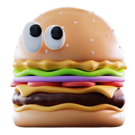 Cute Burger  3D Icon