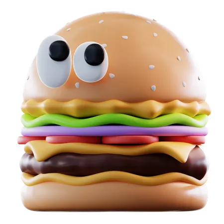 Cute Burger  3D Icon