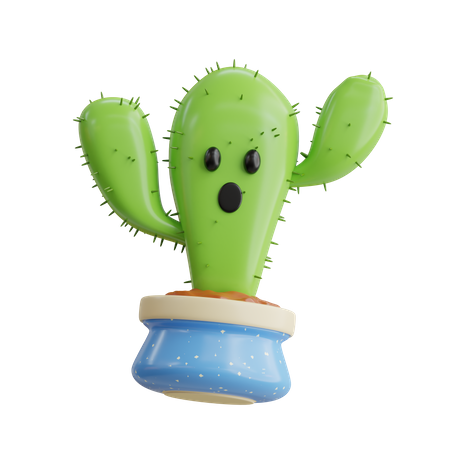 Cute Cactus Pot  3D Icon