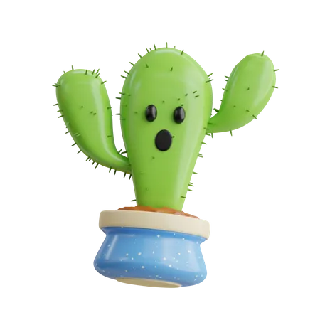 Cute Cactus Pot  3D Icon