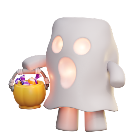 Cute Candy Can Ghost  3D Icon