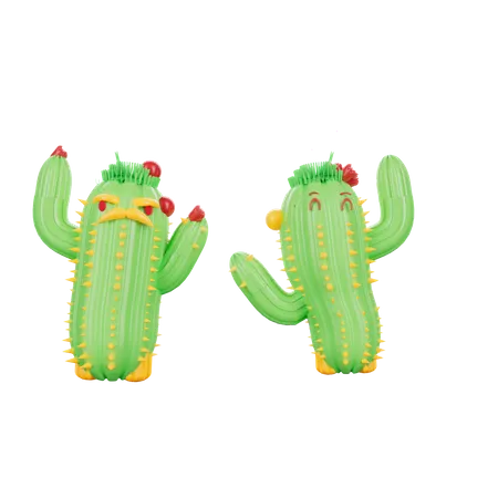 Cute cartoon cactus  3D Icon