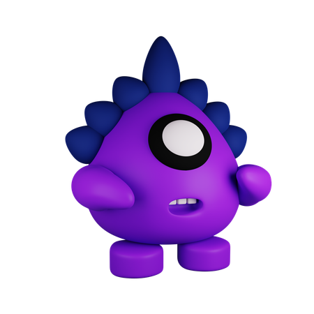 Cute cartoon monster  3D Icon