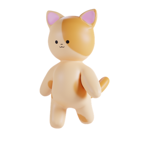 Cute Cat  3D Illustration