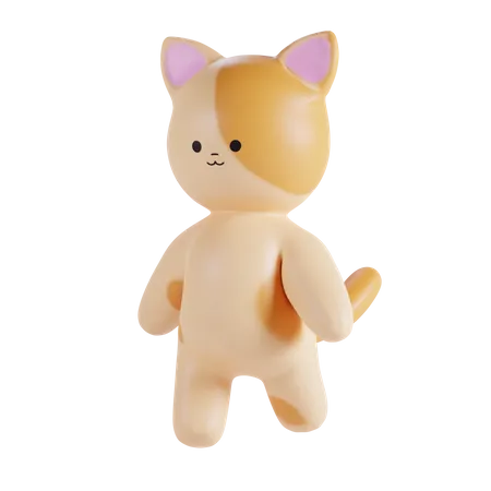 Cute Cat  3D Illustration