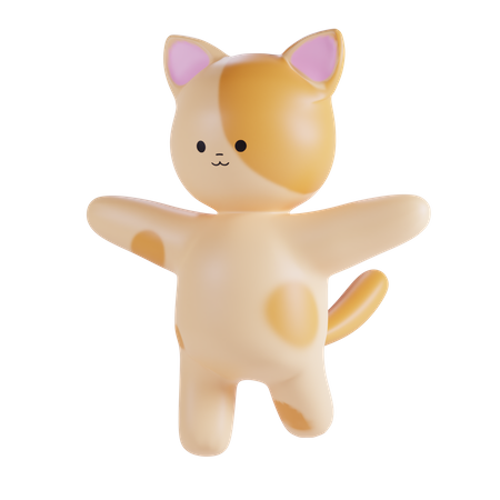 Cute Cat  3D Illustration