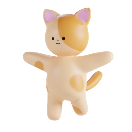 Cute Cat  3D Illustration