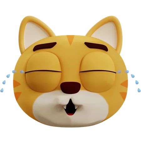 Cute Cat Crying  3D Icon