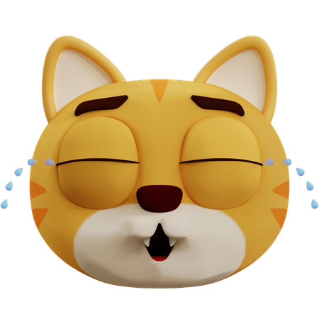 Cute Cat Crying  3D Icon