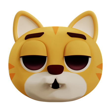 Cute Cat Feeling Bored  3D Icon