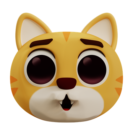 Cute Cat Happy  3D Icon