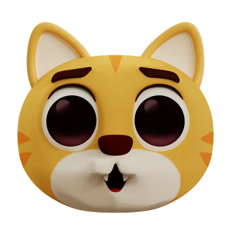 Cute Cat Happy  3D Icon