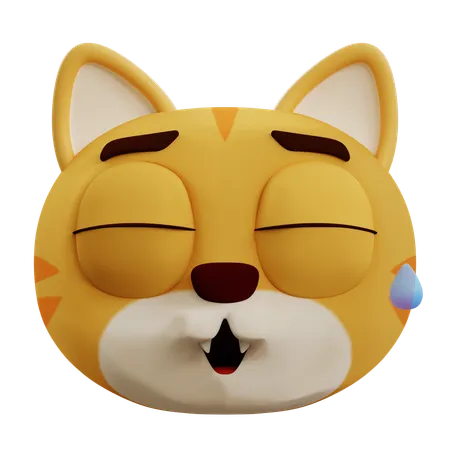 Cute Cat Laughing  3D Icon