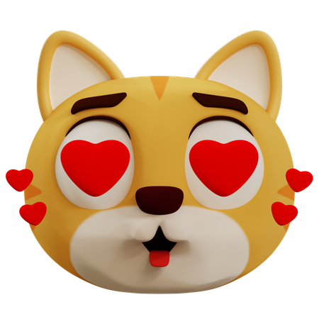 Cute Cat Love  3D Icon