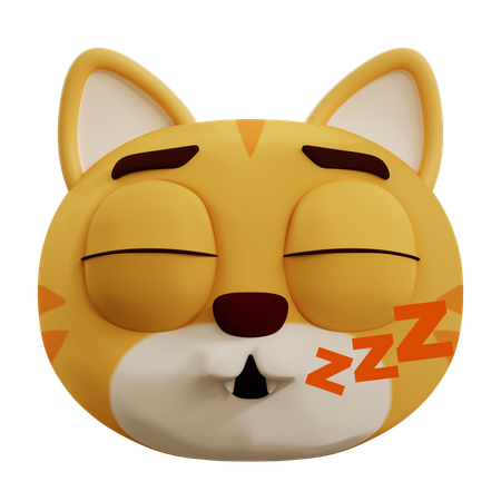 Cute Cat Sleeping  3D Icon