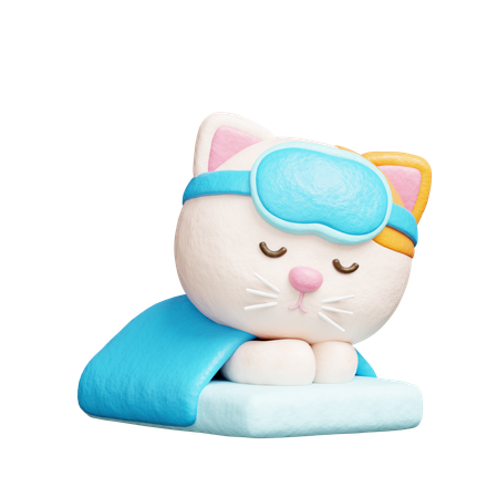 Cute cat sleeping  3D Icon