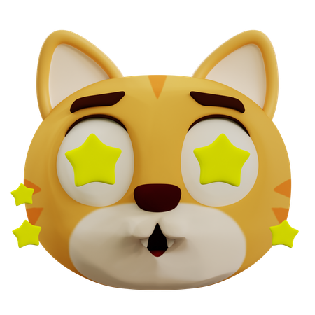 Cute Cat Star  3D Icon