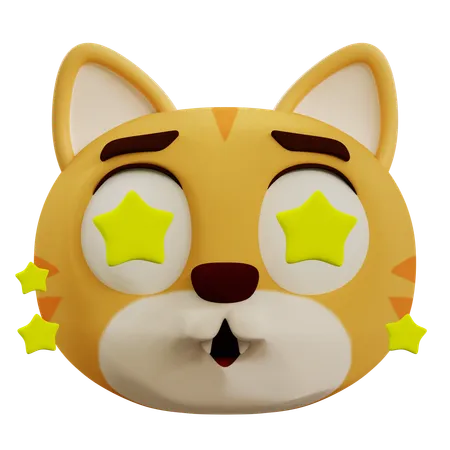 Cute Cat Star  3D Icon