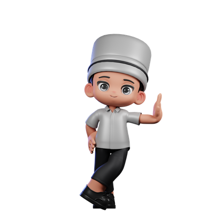 Cute Chef Doing Acting Cool  3D Illustration