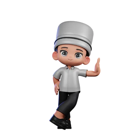 Cute Chef Doing Acting Cool  3D Illustration