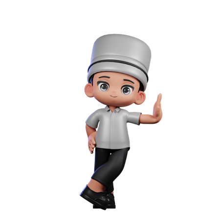 Cute Chef Doing Acting Cool  3D Icon