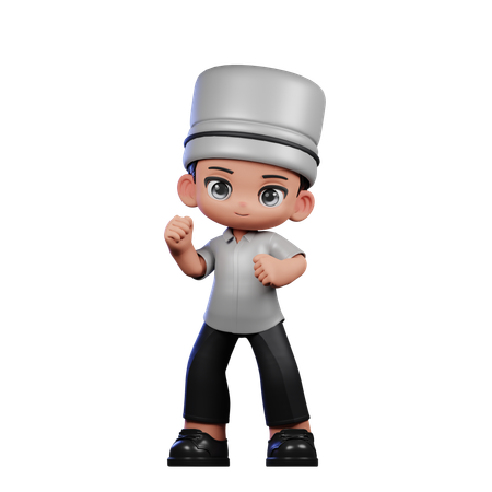 Cute Chef Doing Congrats  3D Illustration