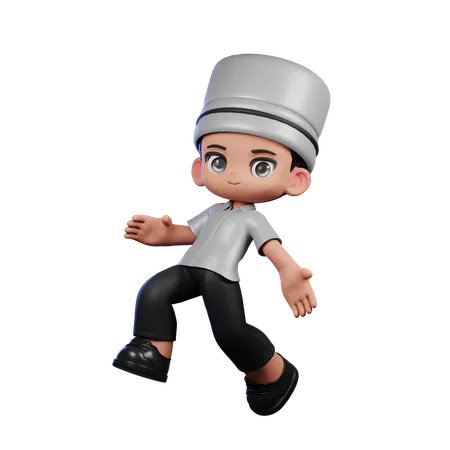 Cute Chef Doing Happy Jumping  3D Illustration